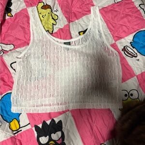 Wild Fable White Crochet Top
